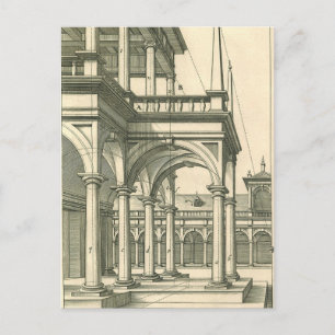 Antieke architectuur, Romeinse binnenplaats met zu Briefkaart