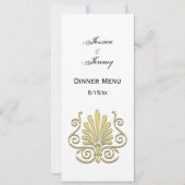 Antieke Art Deco Goud Plume Arabesk Kaart (Voorkant)