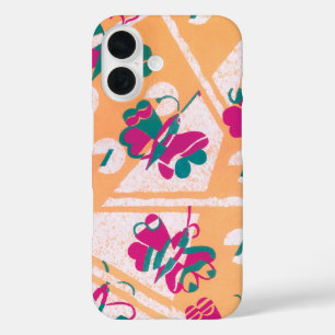 Antieke Art Deco Jazz Pochoir Tuin Vlinders iPhone 16 Hoesje
