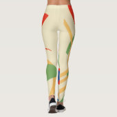 Antieke Art Deco Jazz Pochoir Tuin Vlinders Leggings (Achterkant)