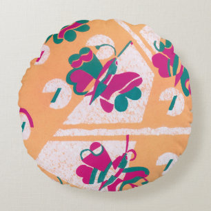 Antieke Art Deco Jazz Pochoir Tuin Vlinders Rond Kussen