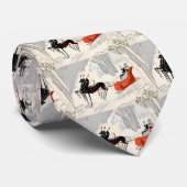 Antieke Art Deco Kerst slee-rit Stropdas (Opgerold)