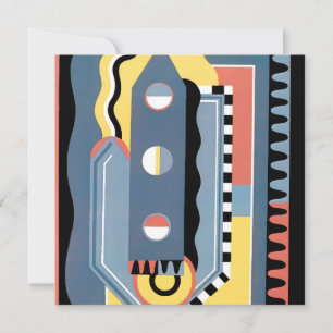 Antieke Art Deco Pochoir Jazz Geometrische Patrone