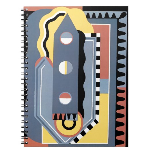 Antieke Art Deco Pochoir Jazz Geometrische Patrone Notitieboek (Voorkant)