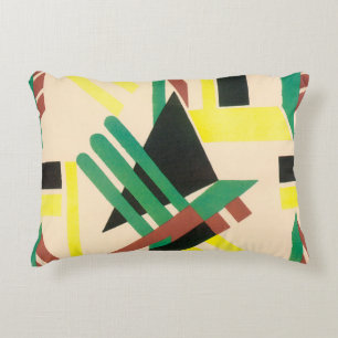 Antieke Art Deco Pochoir Jazz Geometrische Vormen Decoratief Kussen