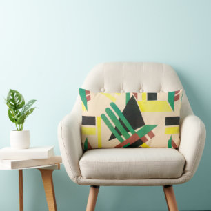 Antieke Art Deco Pochoir Jazz Geometrische Vormen Kussen