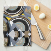 Antieke Art Deco Pochoir Jazz Geometrische Vormen Theedoek (Quarter Fold)