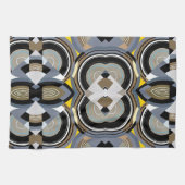 Antieke Art Deco Pochoir Jazz Geometrische Vormen Theedoek (Horizontaal)