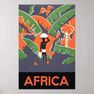 Antieke Art Deco Reis, Inheemse in Afrikaanse Jung Poster
