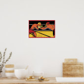 Antieke Art Deco sportboksen, boksers slaan Poster (Keuken)
