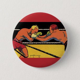 Antieke Art Deco sportboksen, boksers slaan Ronde Button 5,7 Cm