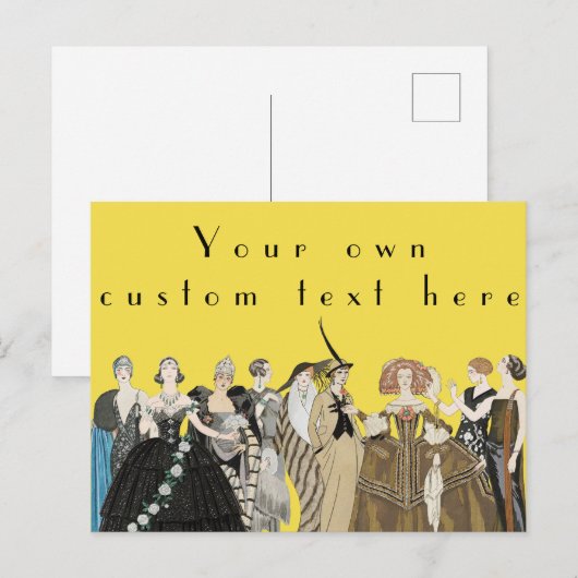 Antieke Art Deco uit Parijs, op maat gemaakt door  Briefkaart (Voorkant / Achterkant)