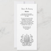 Antieke Art Deco Zilveren Pluim Arabesk Kaart (Achterkant)