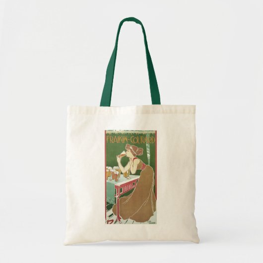 Antieke Art Nouveau Brasserie Fraikin-Courard Bier Tote Bag (Voorkant)