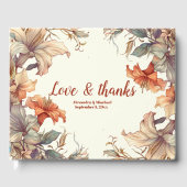 Antieke Art Nouveau Bruiloft met Bloemen Gastenboek (Voorkant)