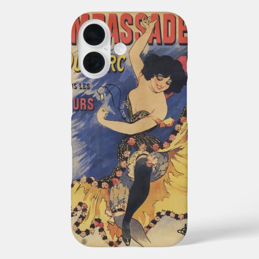 Antieke Art Nouveau Danseres Franse Poster Case-Mate iPhone Case (Achterkant)