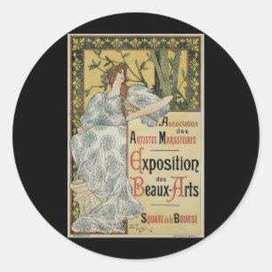 Antieke Art Nouveau, Exposition des Beaux Arts Ronde Sticker