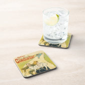 Antieke Art Nouveau, Gladiator Cycles fietsen Bier Onderzetter (Rechterzijde)