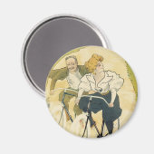 Antieke Art Nouveau, Gladiator Cycles fietsen Magneet (Voorkant / Achterkant)