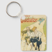Antieke Art Nouveau, Gladiator Cycles fietsen Sleutelhanger (Voorkant)