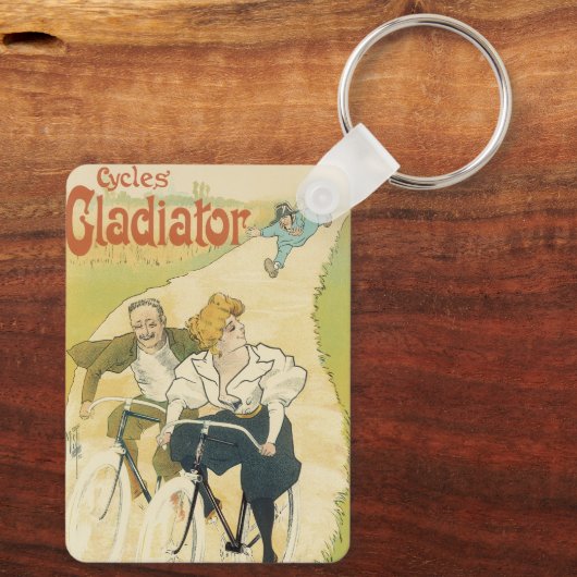 Antieke Art Nouveau, Gladiator Cycles fietsen Sleutelhanger (Achterkant)