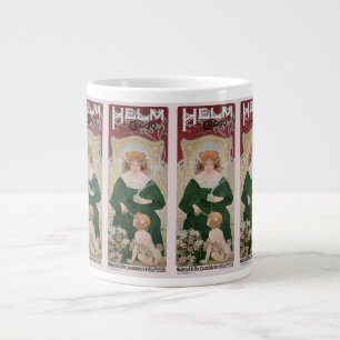 Antieke Art Nouveau Helm Cacao door Privat Livemon Grote Koffiekop