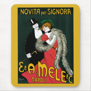 Antieke Art Nouveau, Italiaanse Mode Liefde Romant Muismat
