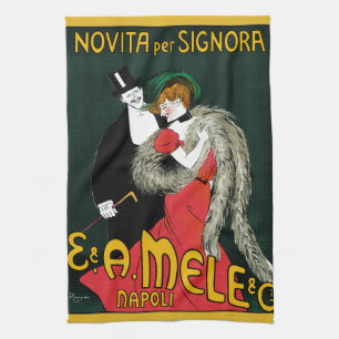 Antieke Art Nouveau, Italiaanse Mode Liefde Romant Theedoek