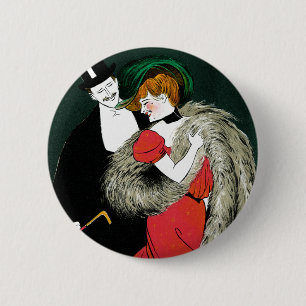 Antieke Art Nouveau, Italiaanse Mode Liefdesromant Ronde Button 5,7 Cm