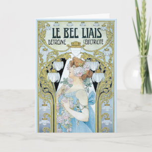 Antieke Art Nouveau Le Bec Liais, Privat Livemont Kaart