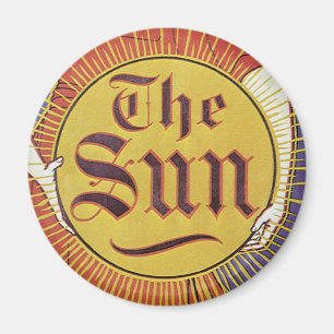 Antieke Art Nouveau, New York Sun Krant Magneet