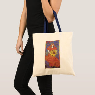 Antieke Art Nouveau, New York Sun Krant Tote Bag