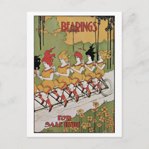 Antieke Art Nouveau-omslag, Lagers Tandemfiets Briefkaart