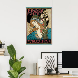 Antieke Art Nouveau, Paasuitgaven van Prang Poster
