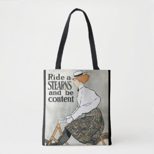 Antieke Art Nouveau, Ride a Sterns Bicycles fietse Tote Bag