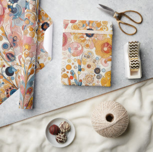 Antieke Art Nouveau stijl fijne kunst bloemschilde Cadeaupapier