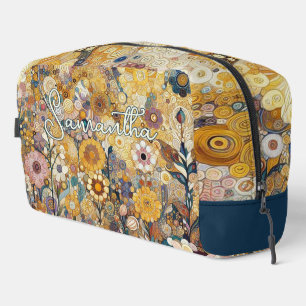 Antieke Art Nouveau stijl fijne kunst bloemschilde Toilettasje