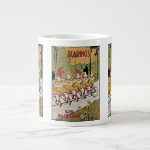 Antieke Art Nouveau, Tandem Rijwiel Grote Koffiekop