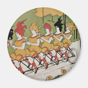 Antieke Art Nouveau, Tandemfiets met Lagers Magneet