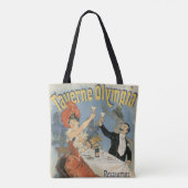 Antieke Art Nouveau, Taverne Olympia Restaurant Tote Bag (Achterkant)