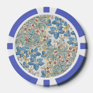 Antieke Art Nouveau Wilde Ooievaarsbek Bloempatroo Poker Chips