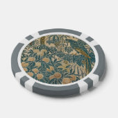 Antieke Arts-and-crafts-tegel Turkoois Papegaai Be Poker Chips (Enkel)