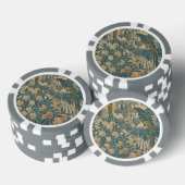 Antieke Arts-and-crafts-tegel Turkoois Papegaai Be Poker Chips (Opstapeling)
