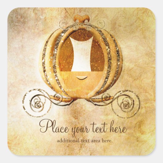 Antieke Assepoester Koets Prinses Sticker Label (Voorkant)