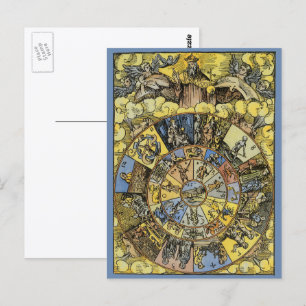 Antieke Astrologie, Renaissance Dierenriemwiel, 15 Briefkaart