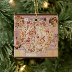 Antieke astronomie, hemelkaart door Carel Allard Keramisch Ornament