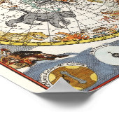 Antieke astronomie, hemelplanisfearkaart poster (Hoek)