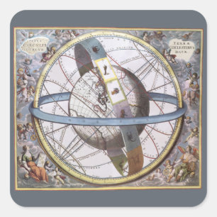 Antieke astronomie, Hemels door Andreas Cellarius Vierkante Sticker