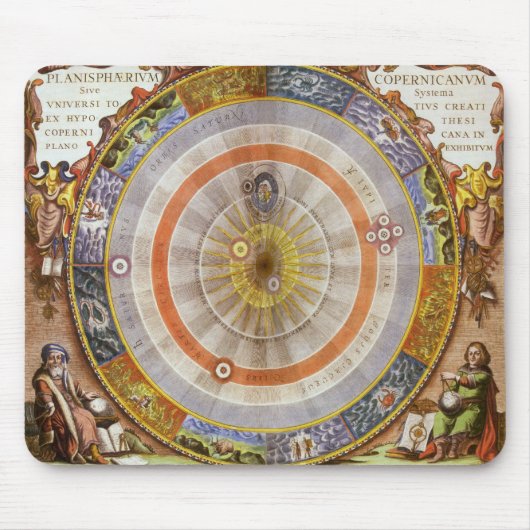 Antieke Astronomie Hemelse Copernicaanse Planisfee Muismat (Voorkant)