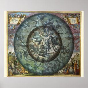 Antieke astronomie Hemelse noordelijke sterrenbeel Poster